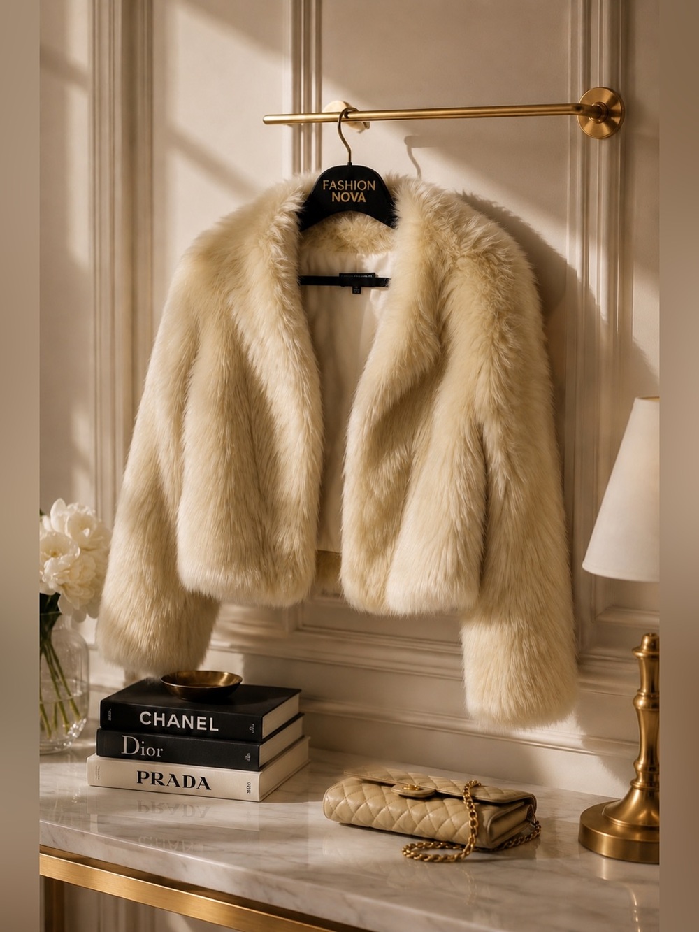 Fashion Nova | Cropped Faux Fur Shaggy Jacket NWOT